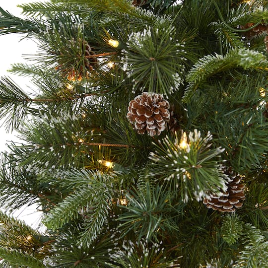 6ft. Pre-Lit Clermont Mixed Pine Artificial Christmas Tree, Clear LED Lights